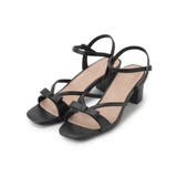 ブラック(019) | リボンデザインサンダル | Couture brooch