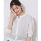 【前後2WAY・二の腕カバー】ダブルパール調釦5分袖シアーカーディガントップス | Couture brooch | 詳細画像5 