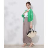 【前後2WAY・二の腕カバー】ダブルパール調釦5分袖シアーカーディガントップス | Couture brooch | 詳細画像29 