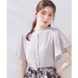 【キレイめ・通勤】前後2WAY楊柳フレアー袖ブラウス | Couture brooch | 詳細画像4 