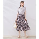 【キレイめ・通勤】前後2WAY楊柳フレアー袖ブラウス | Couture brooch | 詳細画像1 