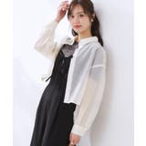 【洗える・オシャレな透け感】パール調ボタンシアーシャツ | Couture brooch | 詳細画像3 