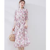 【一枚で着映える・大人可愛い】かすれプリント楊柳ワンピース | Couture brooch | 詳細画像4 