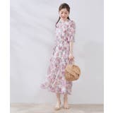 【一枚で着映える・大人可愛い】かすれプリント楊柳ワンピース | Couture brooch | 詳細画像1 