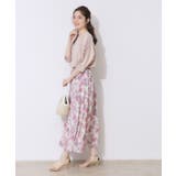 【華やか・ウエストゴム】かすれプリント楊柳スカート | Couture brooch | 詳細画像2