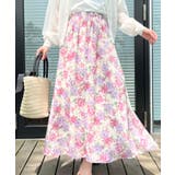 【華やか・ウエストゴム】かすれプリント楊柳スカート | Couture brooch | 詳細画像10