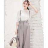 トープ(054) | 【美脚効果・通勤】リネンライク サス付きパンツ | Couture brooch