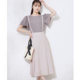 グレージュ(050) | 【2WAY・通勤・きれいめ】リネンライク サス付きスカート | Couture brooch