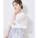 オフホワイト(003) | 【マシンウォッシャブル・シアー・細見え】Vネック袖レースフレアブラウス | Couture brooch