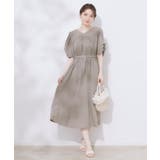 【マシンウォッシャブル・二の腕カバー】ウエストベルトVネックワンピース | Couture brooch | 詳細画像1 