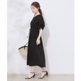 【マシンウォッシャブル・二の腕カバー】ウエストベルトVネックワンピース | Couture brooch | 詳細画像12 