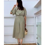 【マシンウォッシャブル・二の腕カバー】ウエストベルトVネックワンピース | Couture brooch | 詳細画像28 