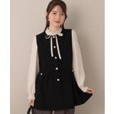 【フェミニン・きれいめ】ゴールド釦ペプラムジレ | Couture brooch | 詳細画像2 