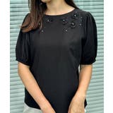 【接触冷感・UVカット】シフォンフラワーエンブロドッキングカットソー | Couture brooch | 詳細画像10