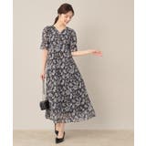 【一枚で着映える・通勤】Vネックフラワーワンピース | Couture brooch | 詳細画像1 