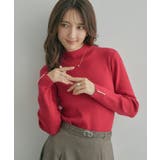 レッド(063) | 【大人フェミニンのBASIC】パール調リブニット【吸湿発熱 静電気防止 抗菌防臭 | Couture brooch