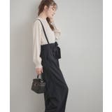 【洗える・通勤】ウエストリボン サスペンダー付きワイドパンツ | Couture brooch | 詳細画像33 