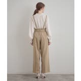 【洗える・通勤】ウエストリボン サスペンダー付きワイドパンツ | Couture brooch | 詳細画像45 