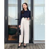 【洗える・通勤】ウエストリボン サスペンダー付きワイドパンツ | Couture brooch | 詳細画像9 