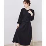 ネイビー(094) | レース袖タックフレアワンピース | Couture brooch