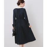 【ハレの日・通勤】配色シフォンプリーツ ワンピース | Couture brooch | 詳細画像16 