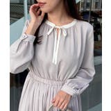 【ハレの日・通勤】配色シフォンプリーツ ワンピース | Couture brooch | 詳細画像10 