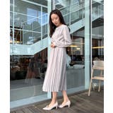 【ハレの日・通勤】配色シフォンプリーツ ワンピース | Couture brooch | 詳細画像8 