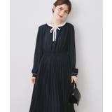 【ハレの日・通勤】配色シフォンプリーツ ワンピース | Couture brooch | 詳細画像17 