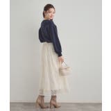 【通勤】ラメ刺繍ブークレチュールスカート | Couture brooch | 詳細画像3