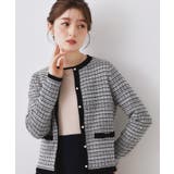 【ハレの日・通勤】ラメツイード ニットカーディガン | Couture brooch | 詳細画像16 