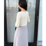 【ハレの日・通勤】スクエアネック バイカラー ニットワンピース | Couture brooch | 詳細画像15 