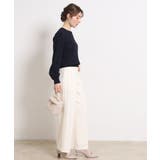 【洗える】リボンエンブロ細ケーブルニット | Couture brooch | 詳細画像17 