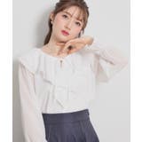 【着映え・洗える】ラメカットドビーフリルブラウス | Couture brooch | 詳細画像9 