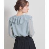 【着映え・洗える】ラメカットドビーフリルブラウス | Couture brooch | 詳細画像24 