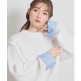 オフホワイト(003) | シャツレイヤード風カーディガン | Couture brooch