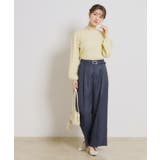 【洗える・S-LL】デニムライク ベルト付きパンツ | Couture brooch | 詳細画像10 