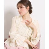 オフホワイト(003) | シアーシャーリングブラウス | Couture brooch