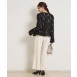 ペプラムフラワーモチーフブラウス | Couture brooch | 詳細画像12 