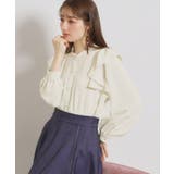 【洗える・リボン取り外し可】フリルジョーゼットブラウス | Couture brooch | 詳細画像9 