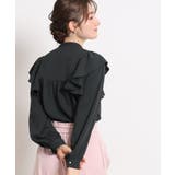 【洗える・リボン取り外し可】フリルジョーゼットブラウス | Couture brooch | 詳細画像25 