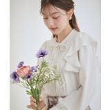 【洗える・リボン取り外し可】フリルジョーゼットブラウス | Couture brooch | 詳細画像11 