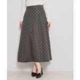 ブラック(119) | デニムライクドットスカート | Couture brooch