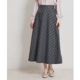 ネイビー(194) | デニムライクドットスカート | Couture brooch