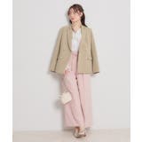 【洗える・ハレの日・通勤】パール調ボタン テーラードジャケット | Couture brooch | 詳細画像1 