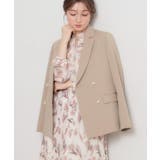 ベージュ(052) | 【洗える・ハレの日・通勤】パール調ボタン テーラードジャケット | Couture brooch