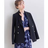 ネイビー(094) | 【洗える・ハレの日・通勤】パール調ボタン テーラードジャケット | Couture brooch