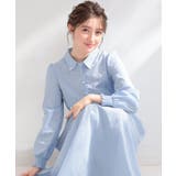 ブルー(391) | 【洗える】ロゴエンブロ シャツワンピース | Couture brooch