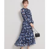 ネイビー(094) | 【洗える・着映え】チューリップ柄 ワンピース | Couture brooch