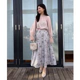 【洗える・着映え】シアーチェック フラワープリント スカート | Couture brooch | 詳細画像17 