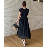 【洗える】袖フリル シフォン ギャザーワンピース | Couture brooch | 詳細画像9